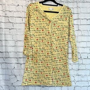 ⭐️ Lati Fashion comfy pullover Henley button up neck long sleeve nightgown S